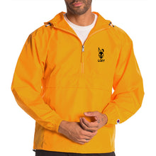 Load image into Gallery viewer, LCKY x Champion Packable Jacket on Model (Yellow)
