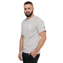 Load image into Gallery viewer, LCKY x Champion Premium Tee on Model (Oxford Grey Heather)
