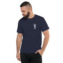 Load image into Gallery viewer, LCKY x Champion Premium Tee on Model (Navy)
